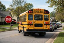 美国校车亮红灯对向车道也要停吗？School Bus 停靠规则、罚款与摄像头抓拍全解-美国通