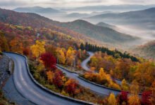 蓝岭公路秋色：10 月哪段最红-美国通