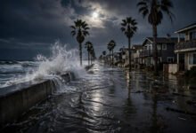 美国东西海岸遭遇创纪录王者潮洪水：加州佛州多地被淹，警报延至万圣节-美国通