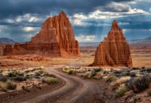 Capitol Reef Cathedral Valley:红色大教堂岩,62 英里土路环线-美国通