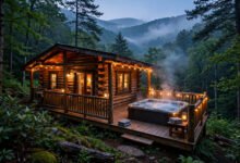 大烟山 cabin 木屋：带热水浴缸的山间木屋怎么租，多少钱-美国通