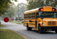 校车红灯闪烁没停车被开罚单:加州 school bus 罚则-美国通