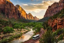 Zion 公园巴士 9 个站点哪站下?徒步路线对应全攻略-美国通